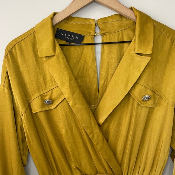 Lynne satin V neck boiler jumpsuit medium - Picture 3 of 14